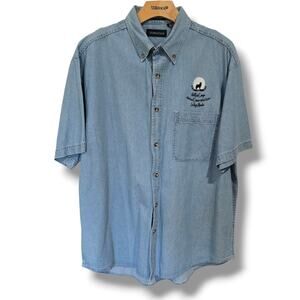 Red Rock Canyon Las Vegas Mens Denim Shirt UltraClub Cotton Large Outdoor Casual